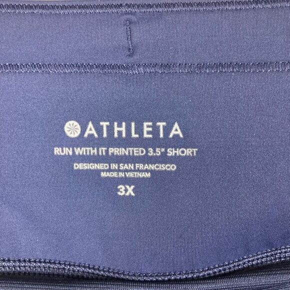 Athleta Run With It Printed 3.5" Shorts In‎ Fluidity Medieval Violet Swirl Sz 3X - Picture 4 of 10